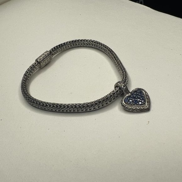 5mm John Hardy Classic Cable Bracelet with Blue Sapphire Pedant - Picture 3 of 3